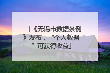 《无锡市数据条例》发布，“个人数据”可获得收益