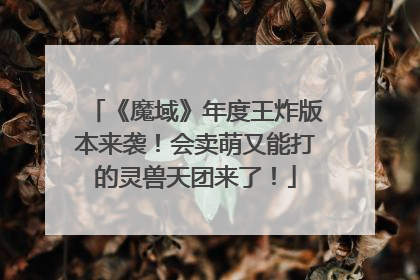 《魔域》年度王炸版本来袭!会卖萌又能打的灵兽天团来了!