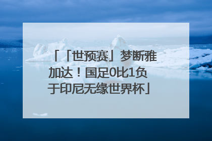 「世预赛」梦断雅加达！国足0比1负于印尼无缘世界杯