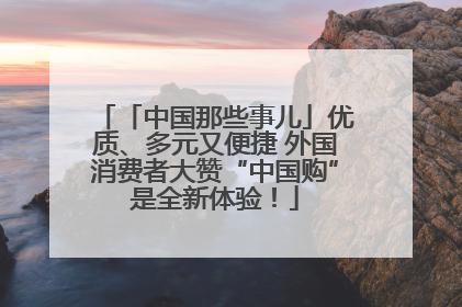 「中国那些事儿」优质、多元又便捷 外国消费者大赞“中国购”是全新体验！