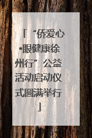 “侨爱心•眼健康徐州行”公益活动启动仪式圆满举行