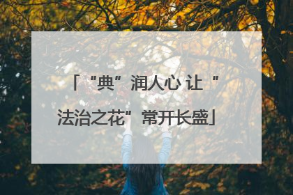 “典”润人心 让“法治之花”常开长盛