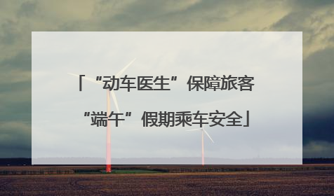 “动车医生”保障旅客“端午”假期乘车安全