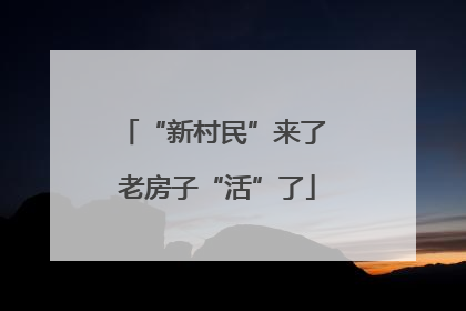 “新村民”来了 老房子“活”了