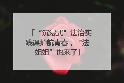 “沉浸式”法治实践课护航青春，“法姐姐”也来了