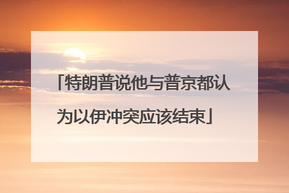 特朗普说他与普京都认为以伊冲突应该结束