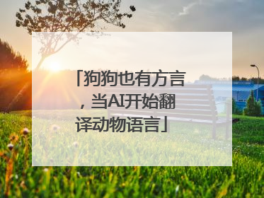 狗狗也有方言，当AI开始翻译动物语言