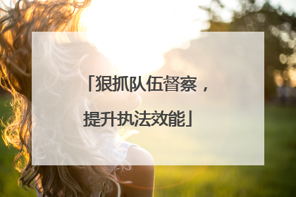狠抓队伍督察，提升执法效能