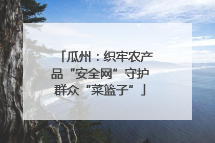 瓜州：织牢农产品“安全网”守护群众“菜篮子”