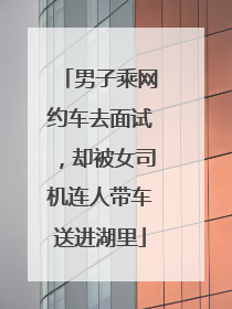男子乘网约车去面试，却被女司机连人带车送进湖里