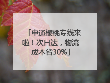 申通樱桃专线来啦！次日达，物流成本省30%