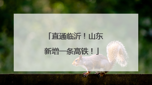 直通临沂！山东新增一条高铁！