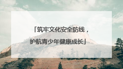 筑牢文化安全防线，护航青少年健康成长