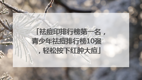 祛痘印排行榜第一名，青少年祛痘排行榜10强，轻松按下红肿大痘
