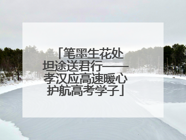 笔墨生花处 坦途送君行——孝汉应高速暖心护航高考学子
