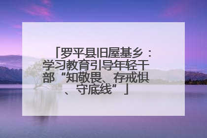 罗平县旧屋基乡：学习教育引导年轻干部“知敬畏、存戒惧、守底线”