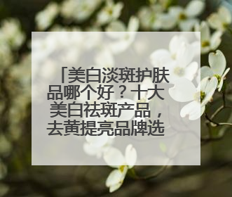 美白淡斑护肤品哪个好？十大美白祛斑产品，去黄提亮品牌选购指南
