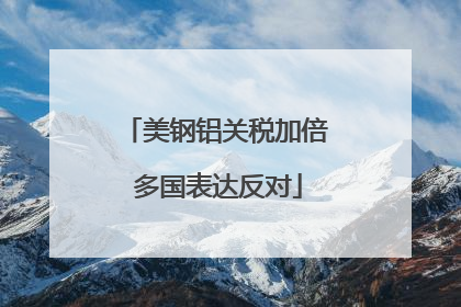 美钢铝关税加倍 多国表达反对