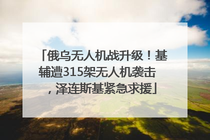 俄乌无人机战升级！基辅遭315架无人机袭击，泽连斯基紧急求援