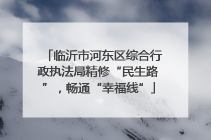 临沂市河东区综合行政执法局精修“民生路”，畅通“幸福线”