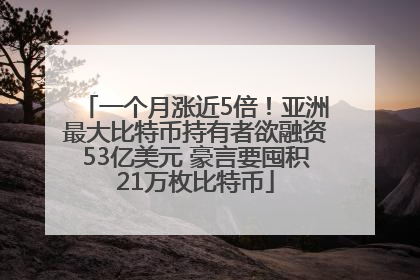 一个月涨近5倍！亚洲最大比特币持有者欲融资53亿美元 豪言要囤积21万枚比特币