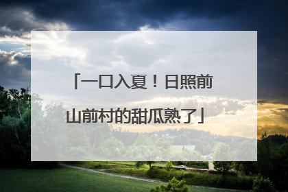 一口入夏！日照前山前村的甜瓜熟了