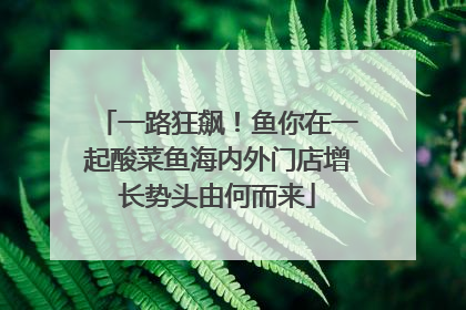 一路狂飙！鱼你在一起酸菜鱼海内外门店增长势头由何而来