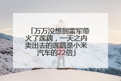 万万没想到雷军带火了莲藕，一天之内卖出去的莲藕是小米汽车的22倍
