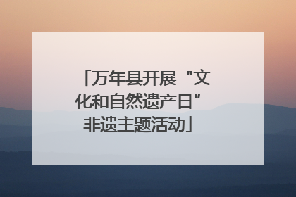 万年县开展“文化和自然遗产日”非遗主题活动
