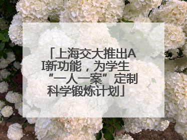 上海交大推出AI新功能，为学生“一人一案”定制科学锻炼计划