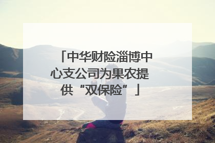 中华财险淄博中心支公司为果农提供“双保险”