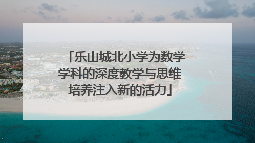 乐山城北小学为数学学科的深度教学与思维培养注入新的活力