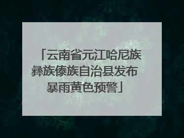 云南省元江哈尼族彝族傣族自治县发布暴雨黄色预警