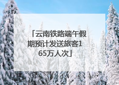 云南铁路端午假期预计发送旅客165万人次