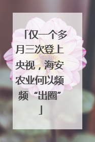 仅一个多月三次登上央视，海安农业何以频频“出圈”