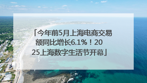 今年前5月上海电商交易额同比增长6.1%！2025上海数字生活节开幕