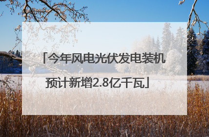 今年风电光伏发电装机预计新增2.8亿千瓦