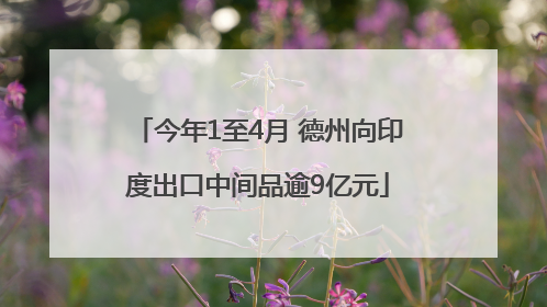 今年1至4月 德州向印度出口中间品逾9亿元