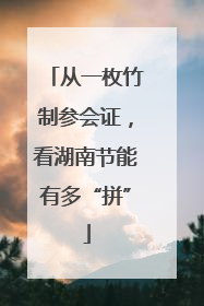 从一枚竹制参会证，看湖南节能有多“拼”