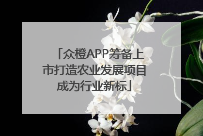 众橙APP筹备上市打造农业发展项目成为行业新标
