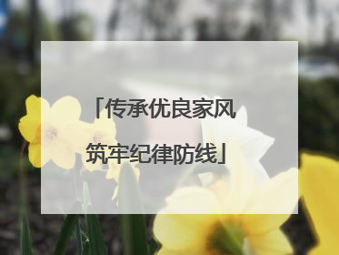 传承优良家风 筑牢纪律防线