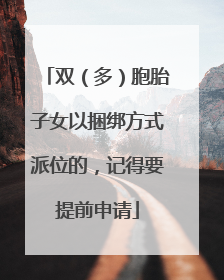 双（多）胞胎子女以捆绑方式派位的，记得要提前申请