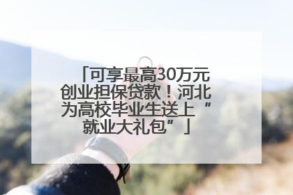 可享最高30万元创业担保贷款！河北为高校毕业生送上“就业大礼包”