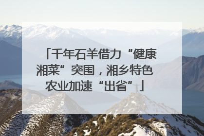 千年石羊借力“健康湘菜”突围，湘乡特色农业加速“出省”