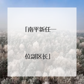 南平新任一位副区长