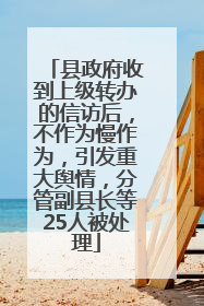县政府收到上级转办的信访后，不作为慢作为，引发重大舆情，分管副县长等25人被处理