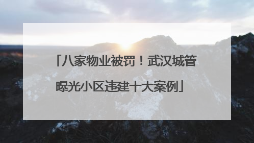 八家物业被罚！武汉城管曝光小区违建十大案例