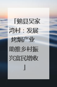勉县吴家湾村：发展烤烟产业 助推乡村振兴富民增收