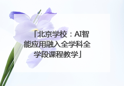 北京学校：AI智能应用融入全学科全学段课程教学