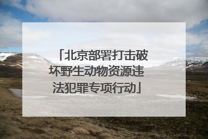 北京部署打击破坏野生动物资源违法犯罪专项行动